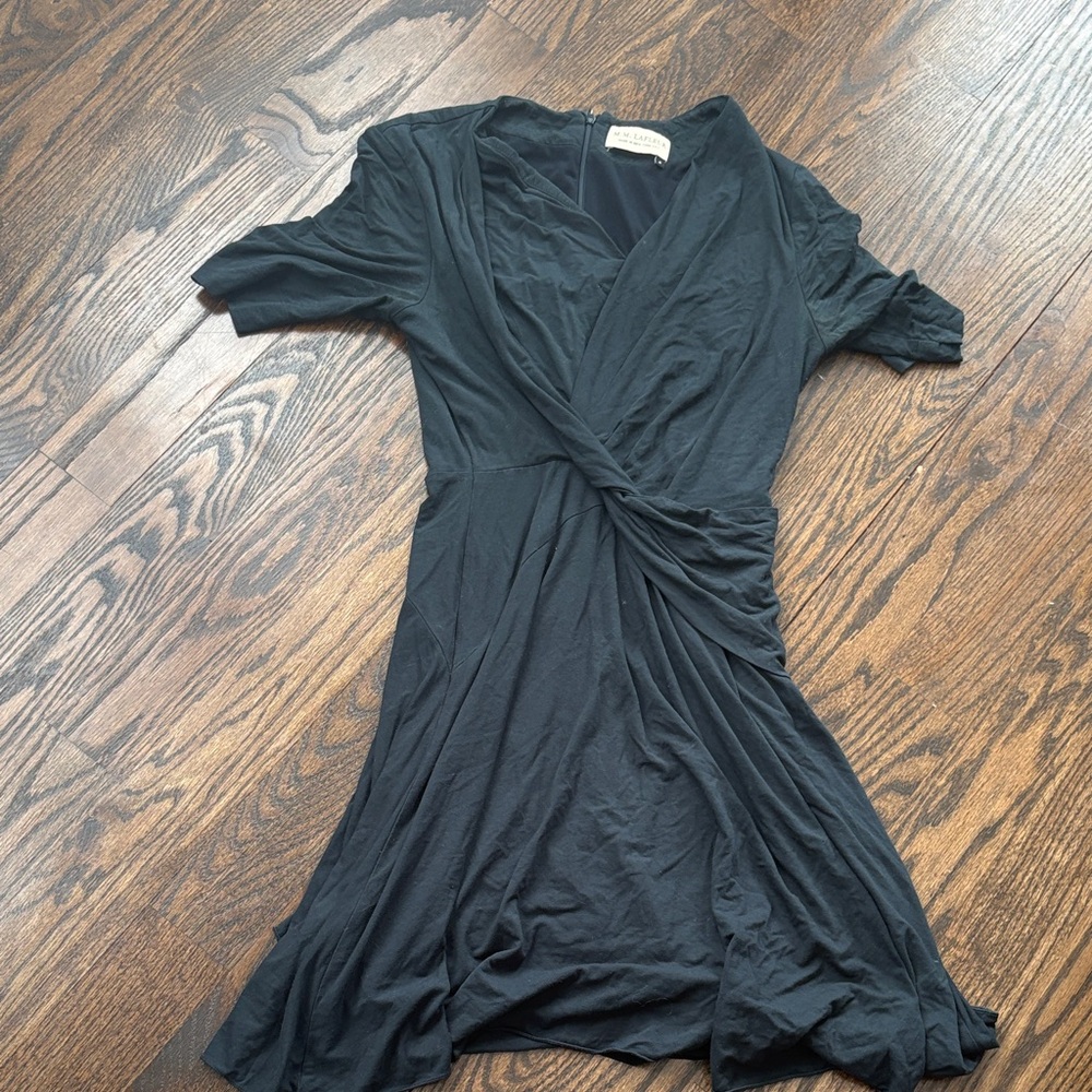 MM Lafleur green fit and flare wrap dress